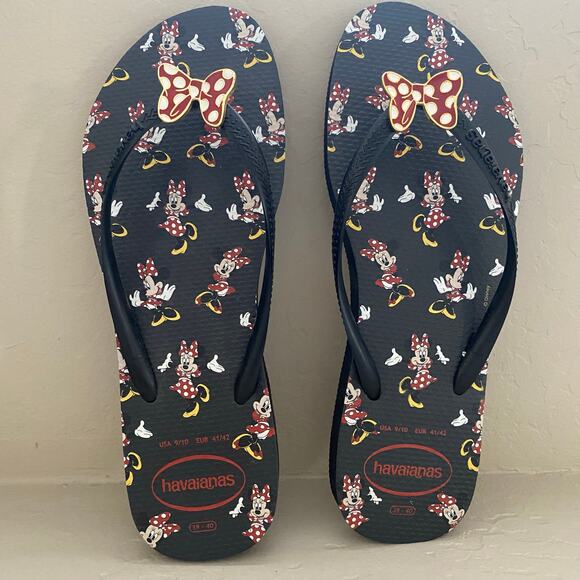 Havaianas X Disney Shoes - Disney x Havaianas Minnie Mouse Flip Flops Sandals Womens Size 9/10 39-40